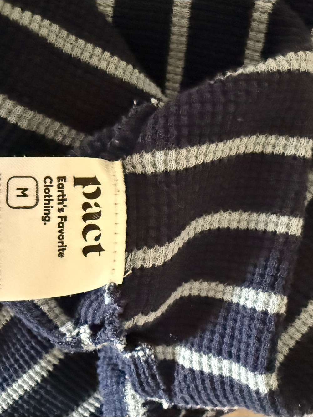 Pact Organic Cotton Navy and White Striped Lightweight Sweater - Picture 2 of 11